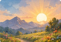 Sun rising over a beautiful landscape